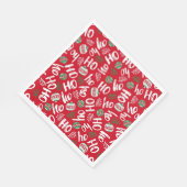 ホホホホレッド&グリーンクリスマスボールレッド スタンダードランチョンナプキン (角)