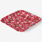 ホホホホレッド&グリーンクリスマスボールレッド ペーパープレート (傾斜あり)