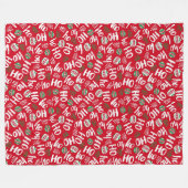 ホホホホレッド&グリーンクリスマスボール フリースブランケット (正面(横))