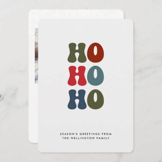 ホホホホレトロタイポグラフィ写真 シーズンカード (正面/裏面)