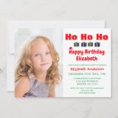 ホホホホークリスマス子供の誕生日 招待状 (正面)