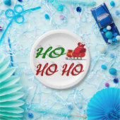 ホホホホーサンタズリ赤い緑のスクリプトクリスマス ペーパープレート (パーティー)