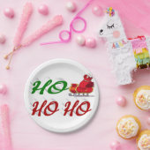 ホホホホーサンタズリ赤い緑のスクリプトクリスマス ペーパープレート (パーティー)