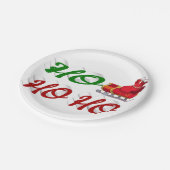 ホホホホーサンタズリ赤い緑のスクリプトクリスマス ペーパープレート (アングル)