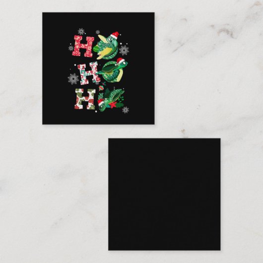 ホホホホーサンタタートルズクリスマスオーナメントデコール スクエア名刺 (正面/裏面)