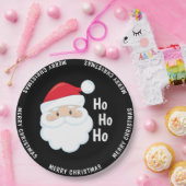 ホホホホーサンタ顔メリークリスマスホリデイズレッド ペーパープレート (パーティー)