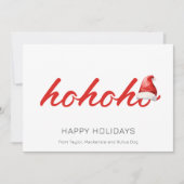 ホホホホーパーソナライズされたクリスマス シーズンカード (正面)