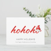 ホホホホーパーソナライズされたクリスマス シーズンカード (スタンド正面)