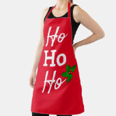 ホホホホーモダンレッドホワイトクリスマスオールオーバープリント エプロン (インサイチュ)