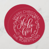 ホホホホーラウンドサークルフラットホリデーカード シーズンカード (正面/裏面)