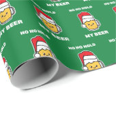 ホホホホー私のビールかわいいビアサンタを保持 ラッピングペーパー (ロールコーナー)