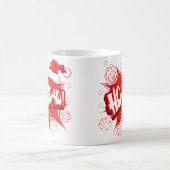 ホホホホー赤おもしろい白を笑う魅力的なサンタ コーヒーマグカップ (中央)