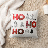 ホホホホー赤クリスマスツリー冬の休日 クッション (ブランケット)