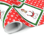 ホホホホー非常にサンタおもしろいコスチューム皮肉な犬 ラッピングペーパー (ロールコーナー)