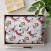 ホホホホー非常にサンタおもしろいコスチューム皮肉な犬 薄葉紙 (ギフト)