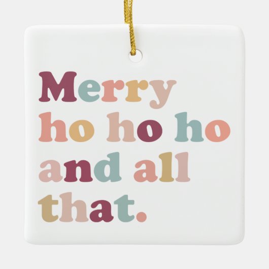 ホホホホー・クリスマス |レトロ休日の写真 セラミックオーナメント (正面)