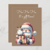 🎅🎁ホホホホ贈与時間だ！🎁🎅 招待状 (正面/裏面)