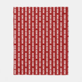 ホホホホ赤と白ホリデークリスマス フリースブランケット (正面)