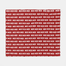 ホホホホ赤と白ホリデークリスマス フリースブランケット