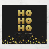 ホホホホ |おもしろいクリスマスブラック&金ゴールドビールボトル ビールラベル (シングルラベル)