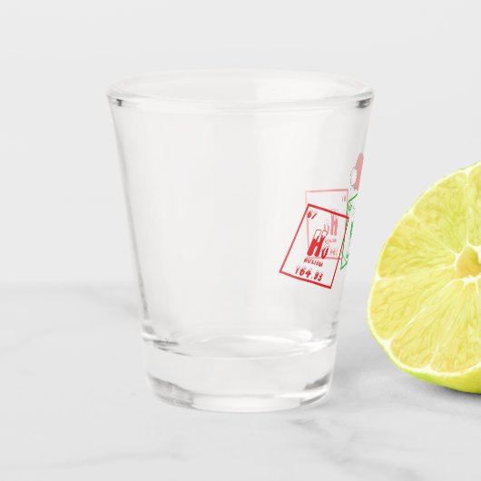 ホホホホ |おもしろいクリスマス化学ギークユーモア ショットグラス (左)