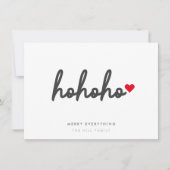 ホホホホ |クリスマスハートモダンミニマリスト シーズンカード (正面)