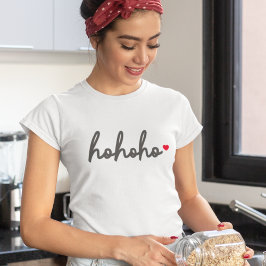 ホホホホ |クリスマスハートモダンミニマリスト Tシャツ