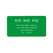 ホホホホ |クリスマスブライトグリーン差出人住所 ラベル (正面)
