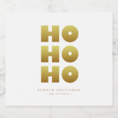 ホホホホ |シンプルクリスマスホワイト&金ゴールド ビールラベル (シングルラベル)