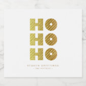 ホホホホ |シンプルフェスティバルクリスマスホワイト&金ゴールド ビールラベル (シングルラベル)