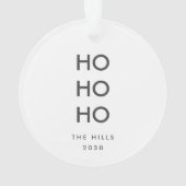 ホホホホ |ミニマルなクリーンシンプルクリスマスフォト オーナメント (裏面)