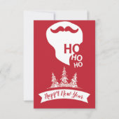 ホホホホ |レッドクリスマスモダンおもしろいクリスマスカード (正面)