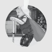 ホホホホ |明るい緑のクリスマス応援写真 オーナメント (正面)