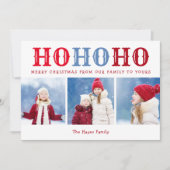 ホホホホ | 3フォトコラージュ編集可能カラーフラット シーズンカード (正面)