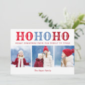 ホホホホ | 3フォトコラージュ編集可能カラーフラット シーズンカード (スタンド正面)