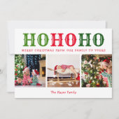 ホホホホ | 3フォトコラージュ編集可能カラーフラット シーズンカード (正面)