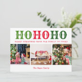 ホホホホ | 3フォトコラージュ編集可能カラーフラット シーズンカード (スタンド正面)