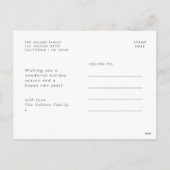 ホホホホ | Red Christmasミニマルモダンリストシンプル シーズンポストカード (裏面)