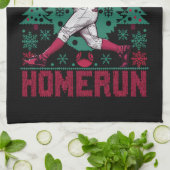 ホホホメランベースボール醜いクリスマスセーター キッチンタオル (折り畳み)