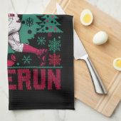 ホホホメランベースボール醜いクリスマスセーター キッチンタオル (四つ折り)