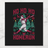 ホホホメランベースボール醜いクリスマスセーター ワインラベル (シングルラベル)