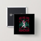 ホホホメランベースボール醜いクリスマスセーター 缶バッジ (正面&裏面)