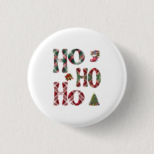 ホホホーがクリスマスを祝う 缶バッジ (正面)