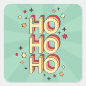 ホホホーのクリスマスの季節の文字と星 スクエアシール (正面)