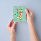 ホホホーのクリスマスの季節の文字と星 チラシ (手)