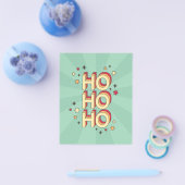 ホホホーのクリスマスの季節の文字と星 チラシ (シングル)