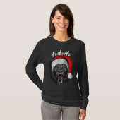 ホホホーのクリスマスゴリラの衣装ゴリラのクリスマ Tシャツ (正面フル)
