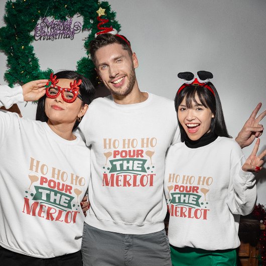 ホホホーはメルロクリスマスのスウェットシャツを注ぐ スウェットシャツ