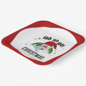 ホホホーホクリスマスサンおもしろいタ顔 ペーパープレート (傾斜あり)