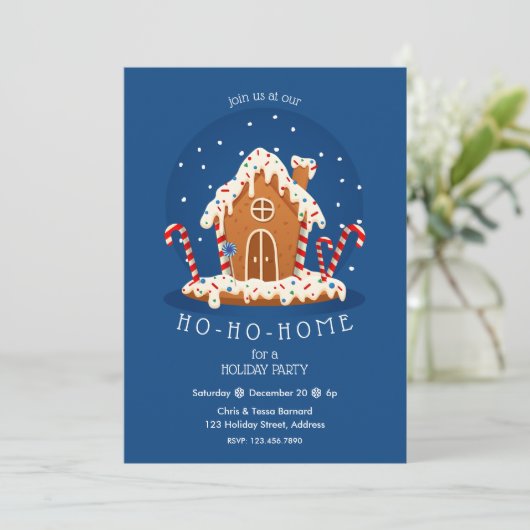 ホホホームカウトクリスマスギンジャーブレッドハウス 招待状 (スタンド正面)